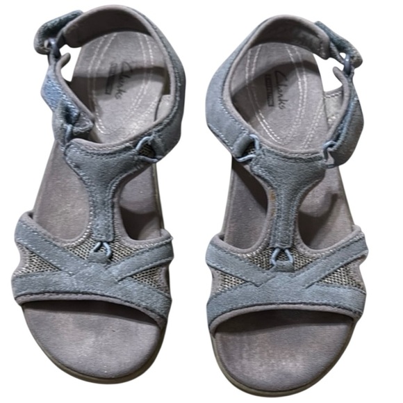 🌹CLARKS IN MOTION BLUE/GRAY SANDALS - Picture 1 of 4